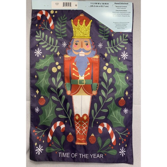 Nutcracker Applique Embroider Garden Flag 11.5"X18" Most Wonderful Time of Year - Picture 8 of 9